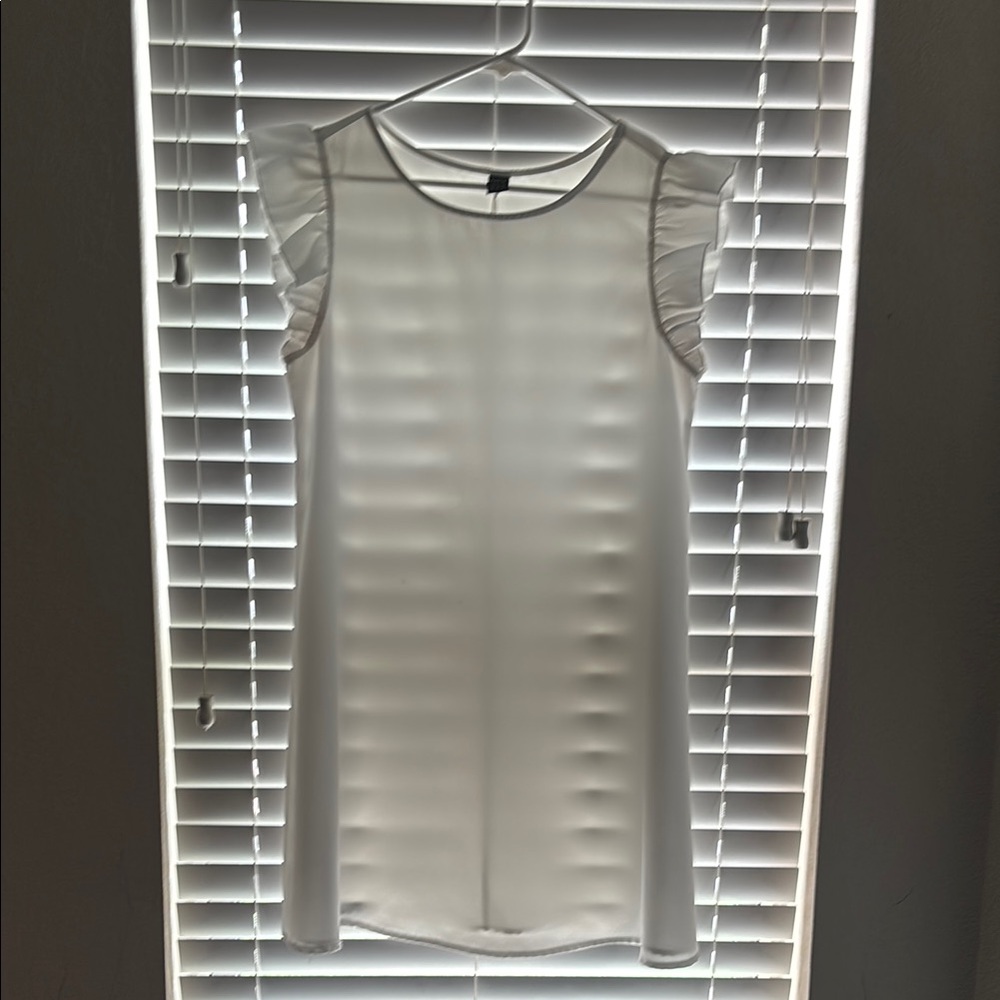 SHEIN White Dress with Ruffle Sleeves
